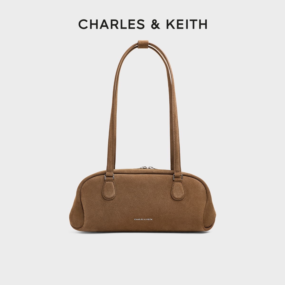 CHARLES&KEITH复古绒面腋下包