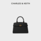 CHARLES&KEITH秋冬女包CK2 50160102金属扣带饰手提凯莉包婚包女