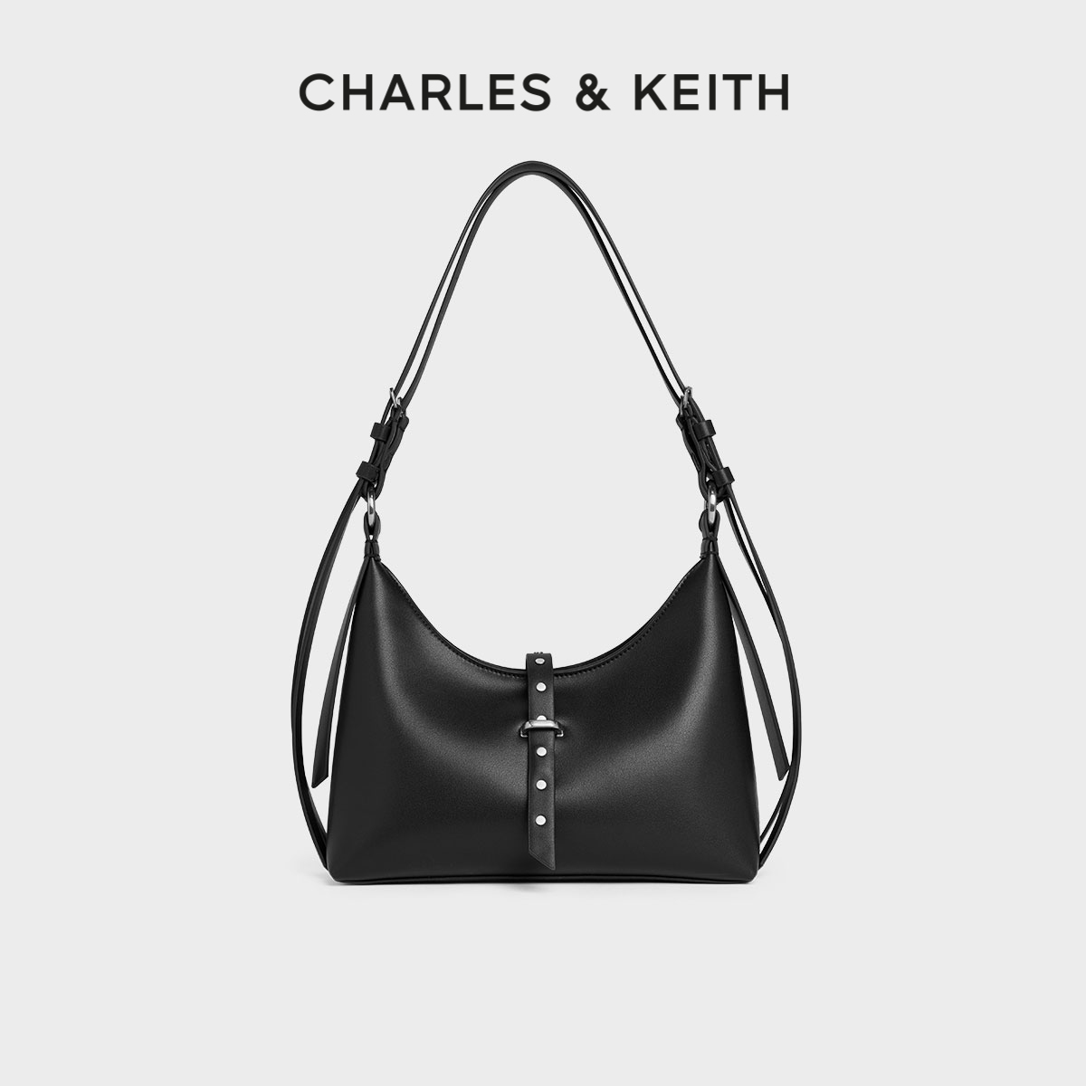 CHARLESKEITH复古铆钉双带腋下包
