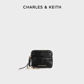 CK6 CHARLES&KEITH26春季 新品 50681248爱心包挂油蜡皮卡包零钱包