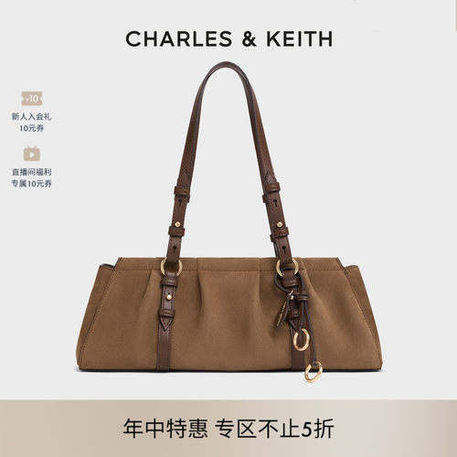 CHARLES&KEITH复古腋下法棍包
