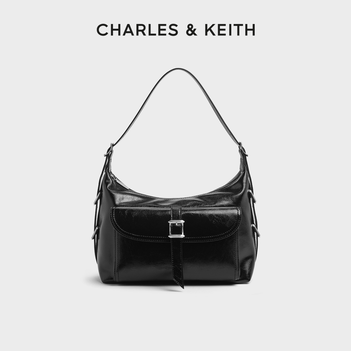 油蜡皮大容量腋下包CHARLESKEITH