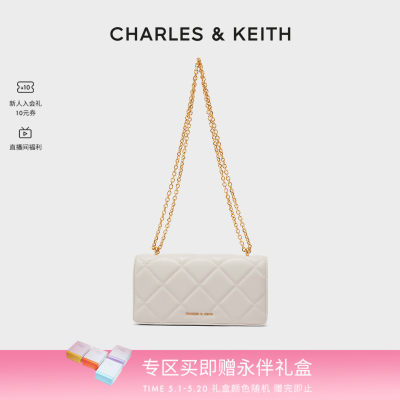 CHARLES＆KEITH长款钱包菱格包