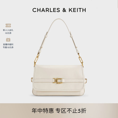 CHARLES＆KEITH简约翻盖腋下包