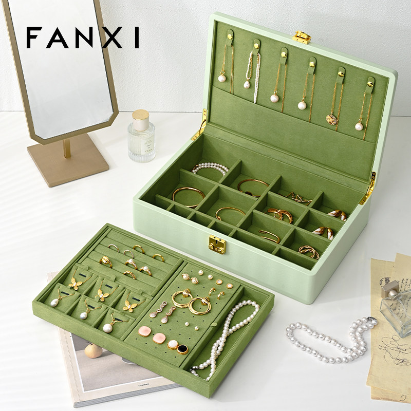 凡西高档首饰收纳盒PU皮首饰箱戒指耳环项链收纳盒多功能首饰盒子,饰品/流行首饰/时尚饰品新,首饰箱,淘宝优惠券,粉丝福利购,淘宝优惠卷