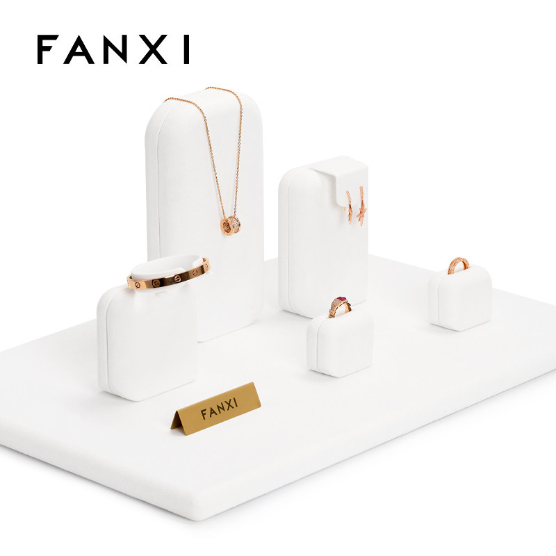 凡西FANXI首饰展示架绒面项链婚戒架手镯吊坠支架橱窗饰品展示台