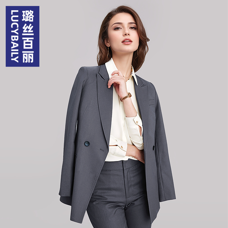 灰色西装外套女2025新款职业OL面试正装高端气质西服酒店工作服