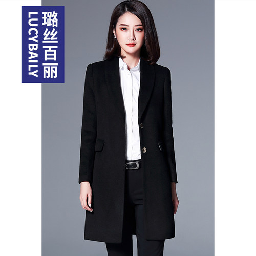 大衣璐丝百丽黑色时尚职业大衣