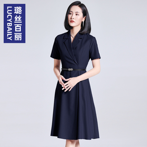 璐丝百丽连衣裙2026新款女夏V领裙子温柔气质时尚显身材通勤设计