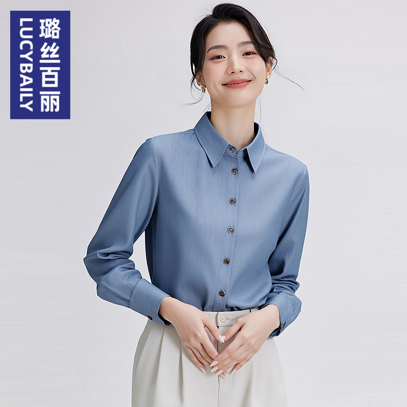 气质长袖衬衫女简约显瘦百搭衬衣2025新款时尚休闲衬衣设计感上衣