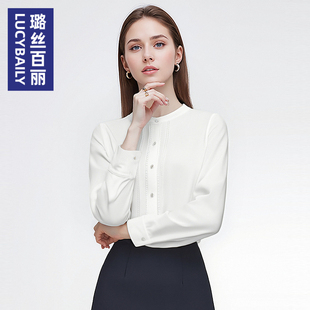 衬衣加绒2025新款 白色时尚 通勤长袖 女职业装 洋气显瘦气质百搭 衬衫