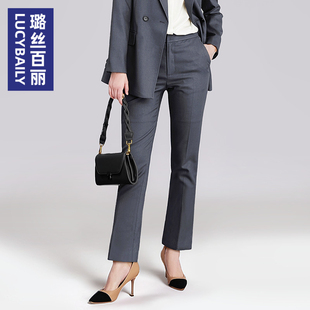 百搭长裤 垂感西裤 透气职业OL商务通勤2025新款 直筒裤 女灰色休闲裤