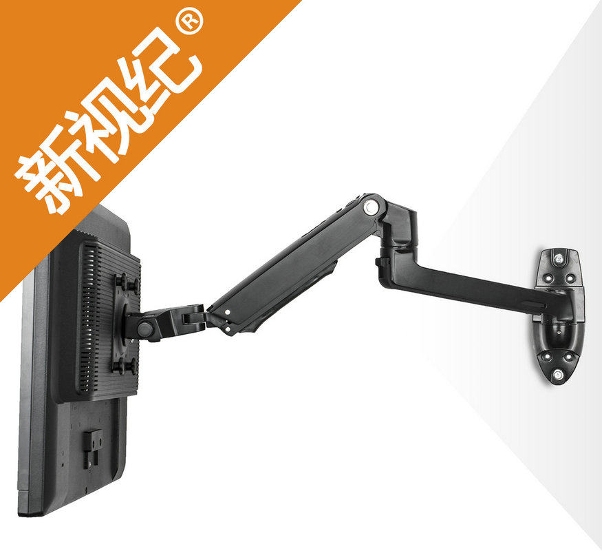 新视纪墙壁挂无孔工业一体机加长曲面升降电脑液晶显示器支架伸缩