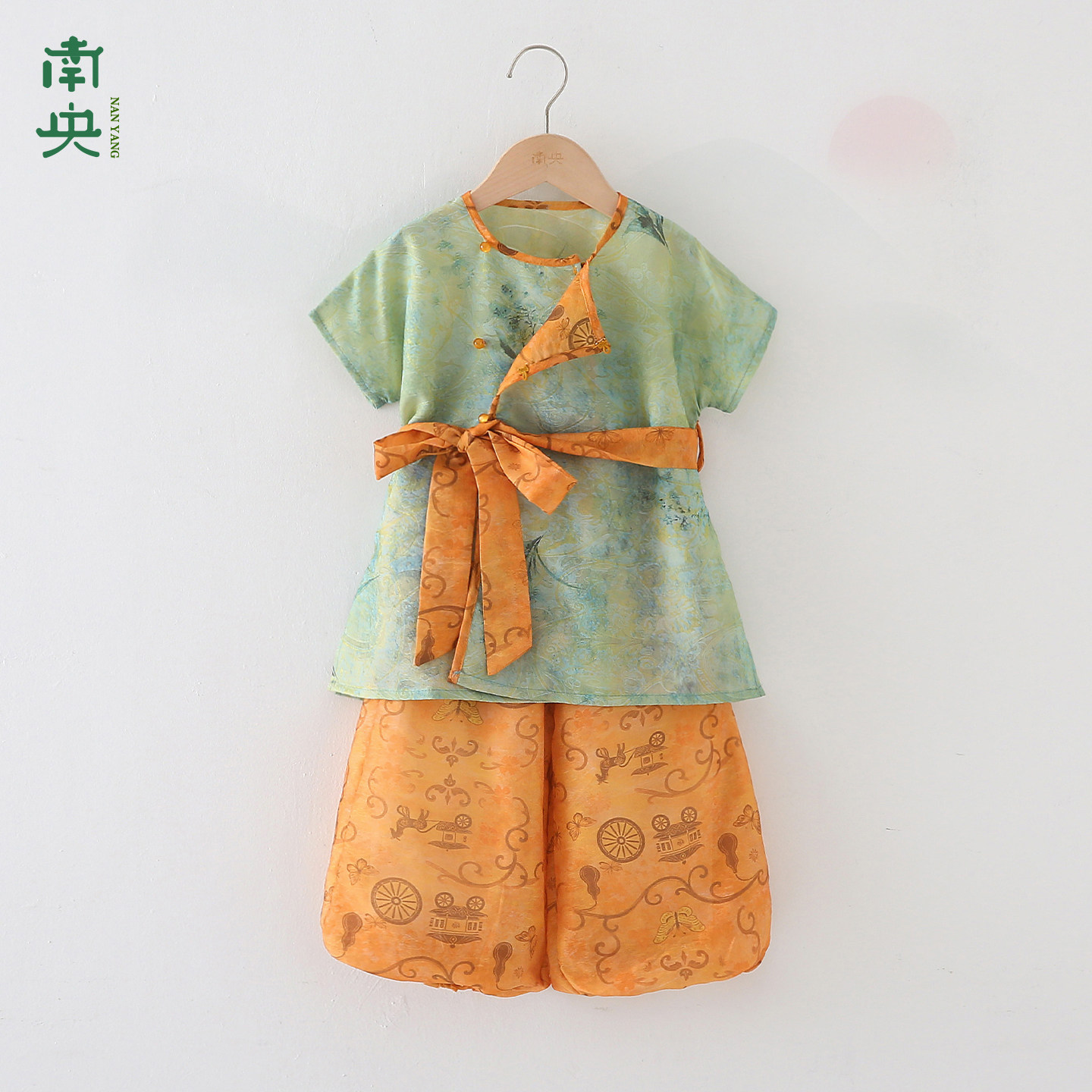 南央日常可穿汉服男童唐制服装儿童唐朝圆领衫小男孩短袖古装夏季