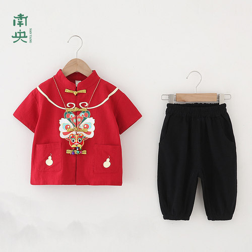 宝宝周岁礼服男童汉服唐装套装