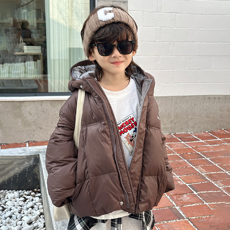 儿童羽绒服2026新款男孩加厚外套冬季宝宝小童男童冬装白鸭绒50%