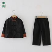 男孩西服套装 中式 走秀服装 西服三件套儿童中山装 春秋 汉服男童唐装