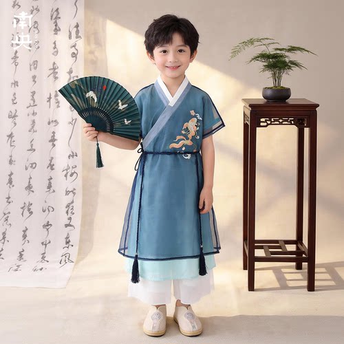 中国风童装汉服男童明朝飞鱼服