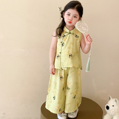 汉服女童夏季儿童国风背心套装