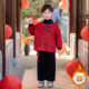 新款 秋冬季 拜年服宝宝过年服中国风汉服男童加绒加厚套装 儿童唐装