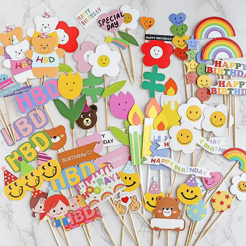 烘焙装饰插旗复古韩国笑脸格子小旗雏菊樱桃雨丝生日蛋糕插牌插件,节庆用品/礼品,节日装扮用品,淘宝优惠券,粉丝福利购,淘宝优惠卷