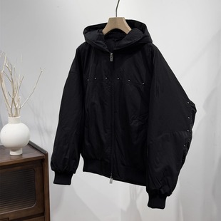 饰日系连帽宽松阔版 冬季 柳丁装 男个性 90白鸭绒加厚羽绒服外套 新款