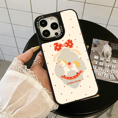 好运木马适用苹果17promax相框镜子手机壳iPhone16全包防摔保护套