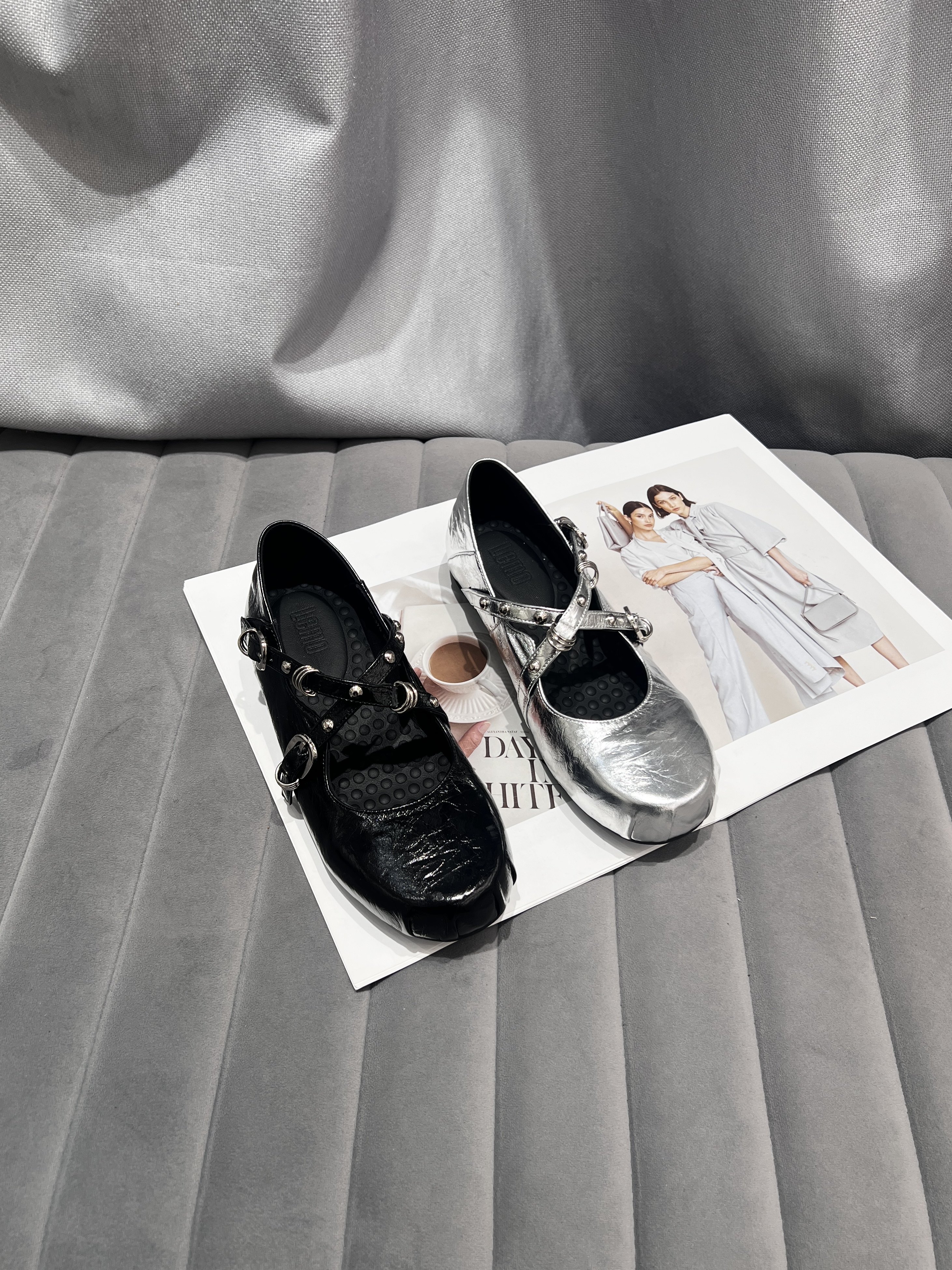 欧洲站女鞋2026春季新款真皮交叉带铆钉浅口玛丽珍鞋低跟圆头单鞋,女鞋,玛丽珍鞋,淘宝优惠券,粉丝福利购,淘宝优惠卷