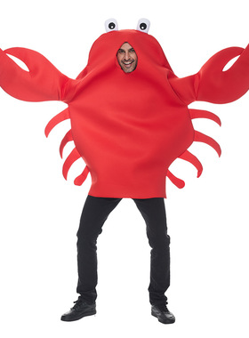 现货派对搞怪演出服海洋生物虾兵蟹将cos服装红色螃蟹龙虾万圣节
