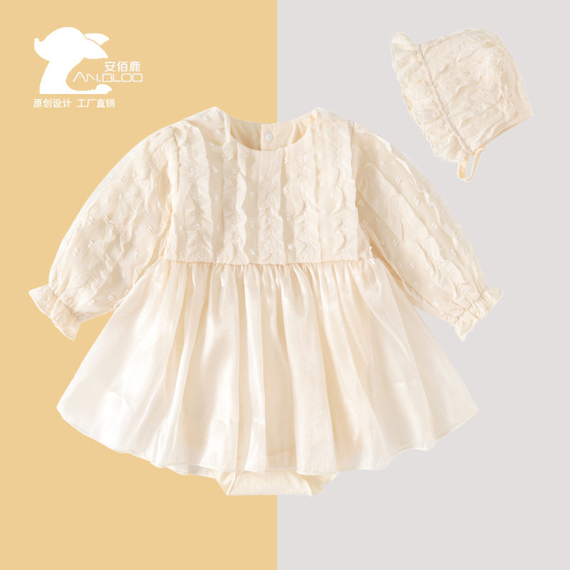 婴儿连衣裙春秋女宝宝百日宴公主礼服裙童裙网纱蓬蓬周岁生日裙子