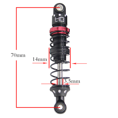 HR 仿真全金属细直径双弹簧避震器70\80\90\100\110\120MM-1对