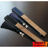 扇骨蜻蜓飞翔 礼品扇纯色 限量精品男女扇日式 折扇竹柄扇真丝夏季