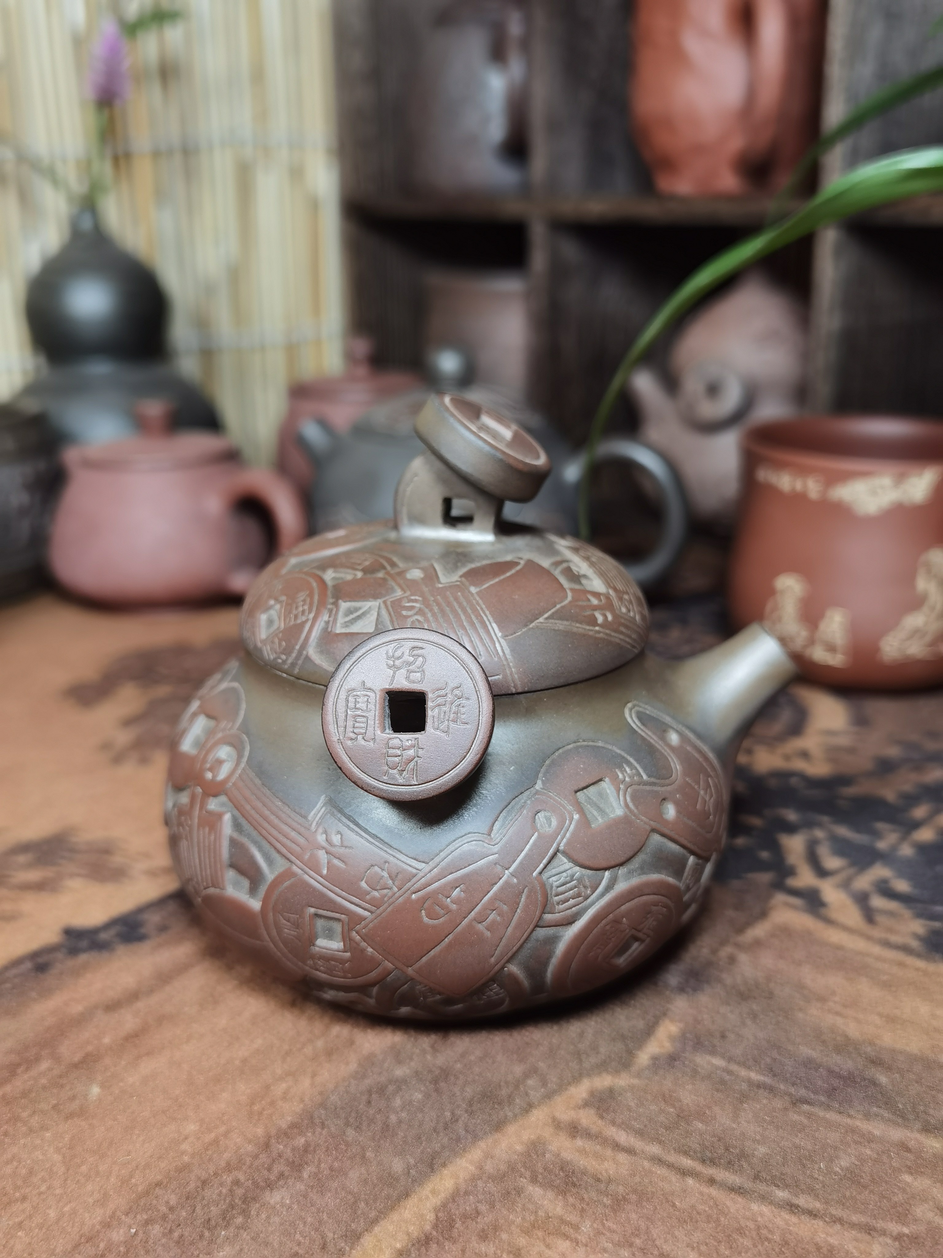 广西钦州坭兴陶茶壶茶具原矿陶土全手工制作手工雕刻150cc包邮