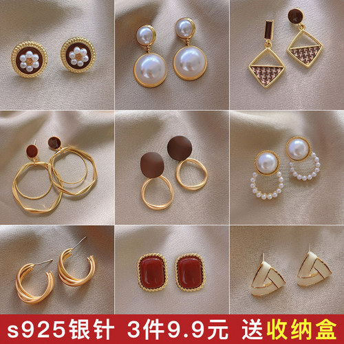 小众韩国高级感耳饰纯银针