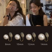 爆款 fever同款 珍珠耳环蚊香盘耳夹女无耳洞2023新款 小众耳钉耳饰