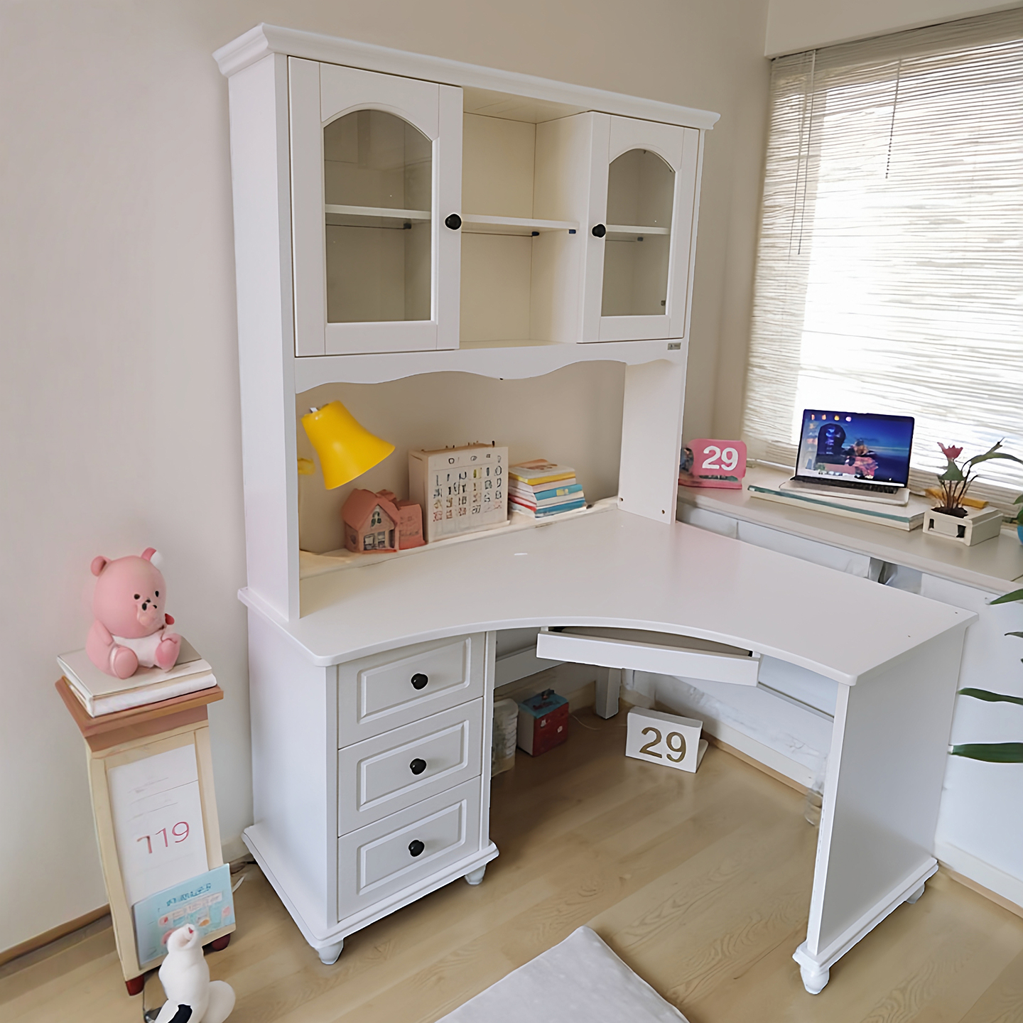 100%纯实木1.2转角直角书桌