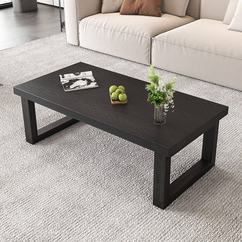 侘寂风实木茶几黑色小户型简约现代客厅办公室茶桌民宿榻榻米矮桌