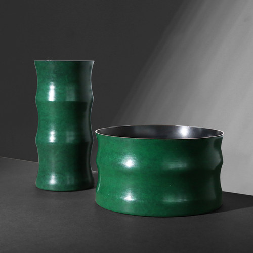 赋比兴紫铜笔筒笔洗竹节笔筒笔洗