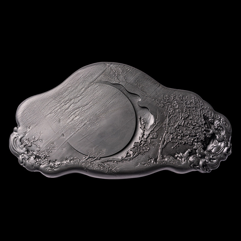 【孤品】国家非遗传人 方学斌制 收藏级砚台《暗香浮动》眉纹坑 眉纹歙砚台 高档文房四宝