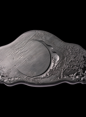 【孤品】国家非遗传人 方学斌制 收藏级砚台《暗香浮动》眉纹坑 眉纹歙砚台 高档文房四宝