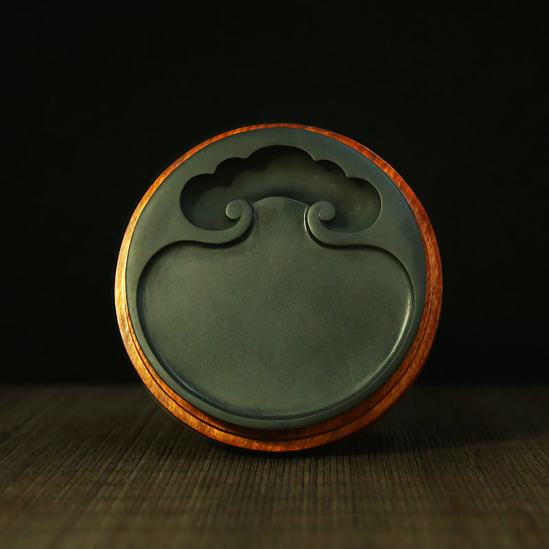 赋比兴砚台 国家非遗《如意素池砚》老坑砚台作品 歙县黑龙尾砚台 高档精品天然原石歙砚台 文房四宝笔墨纸砚