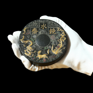 收藏墨块 镜水斋 胡开文古法 1982年恢复清代嘉庆墨版 国家非遗