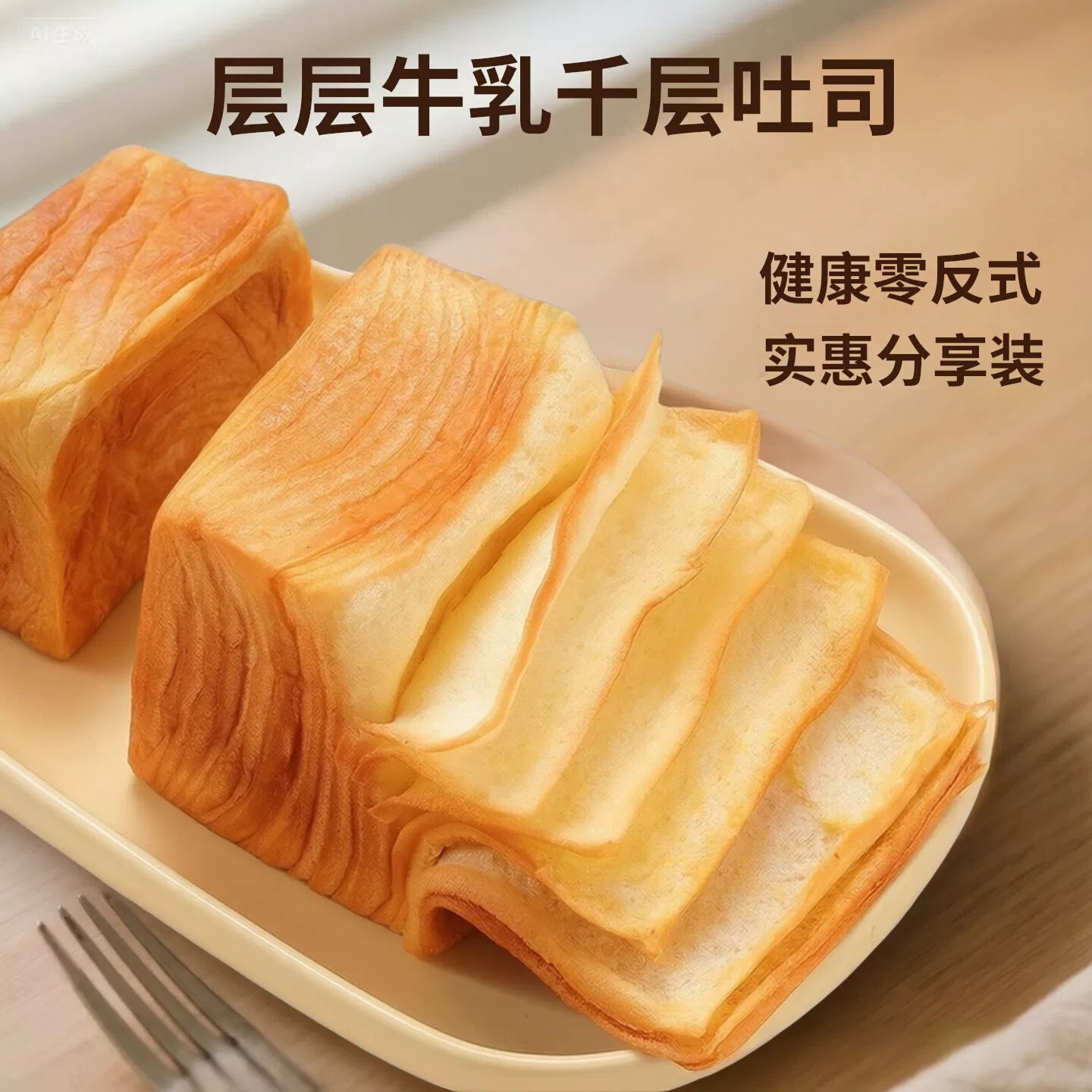 友臣牛乳千层吐司手撕面包整箱早餐食品魔方翻页面包晚上蛋糕2箱图片