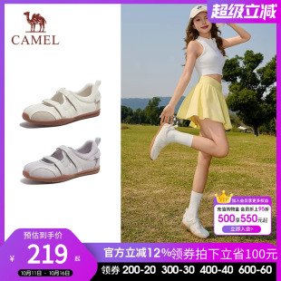 2025春夏秋新款 女款 小白鞋 外穿休闲鞋 透气玛丽珍运动凉鞋 骆驼女鞋