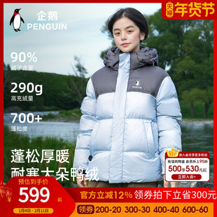 骆驼企鹅羽绒服女款冬季新款防风加厚保暖好看面包服外套远山蓝男