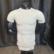 显身材GYMSHARK Ribbed T-Shirt男修身紧身螺纹竖条短袖T恤健身衣