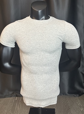 显身材GYMSHARK Ribbed T-Shirt男修身紧身螺纹竖条短袖T恤健身衣