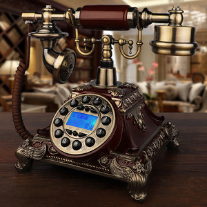 欧式仿古电话机老式复古家用座机时尚创意转盘无线插卡电话