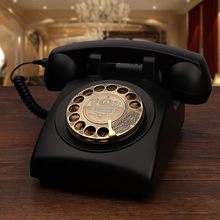 欧式 旋转盘家用酒店办公有线电话机无线插卡 复古座机创意仿古老式