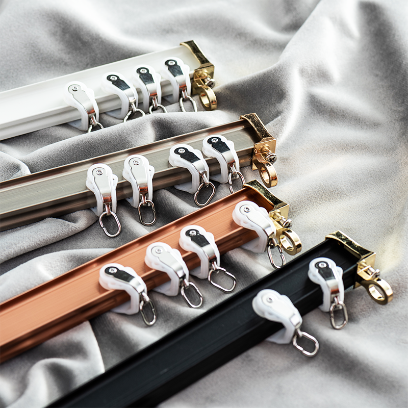 【家美帘】全加厚软性弯铝合金窗帘轨道可弯曲杆轨顶装侧装滑道